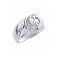 thumbnail image 3 of RYLOS Bagues pour Femmes Bague en Argent Sterling Ovale 8X6MM Pierre Précieuse & Diamants Design Classique Topaze Blanche d'Avril Bijoux pour Femmes Taille 9, 3 of 7