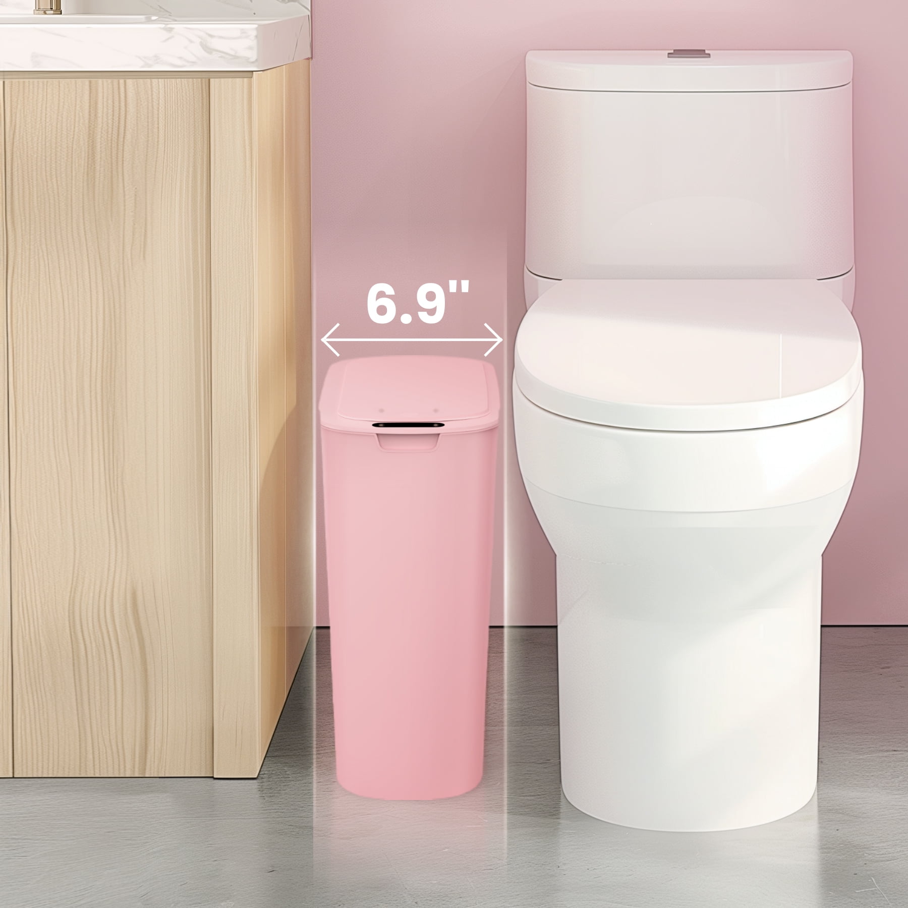 Cesun 5 Gallon Trash Can, Touchless Sensor for Bathroom, Office, RV, Bedroom, Living Room, Pink