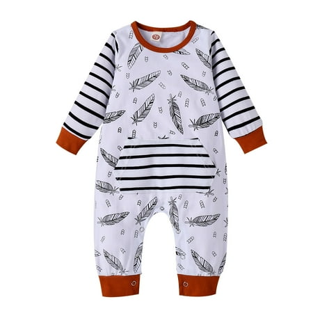 

Outfit Baby Boy Girl Onesie Girls Long Sleeve Cartoon Stripe Romper Jumpsuit Clothe Outfits For 12-18 Months