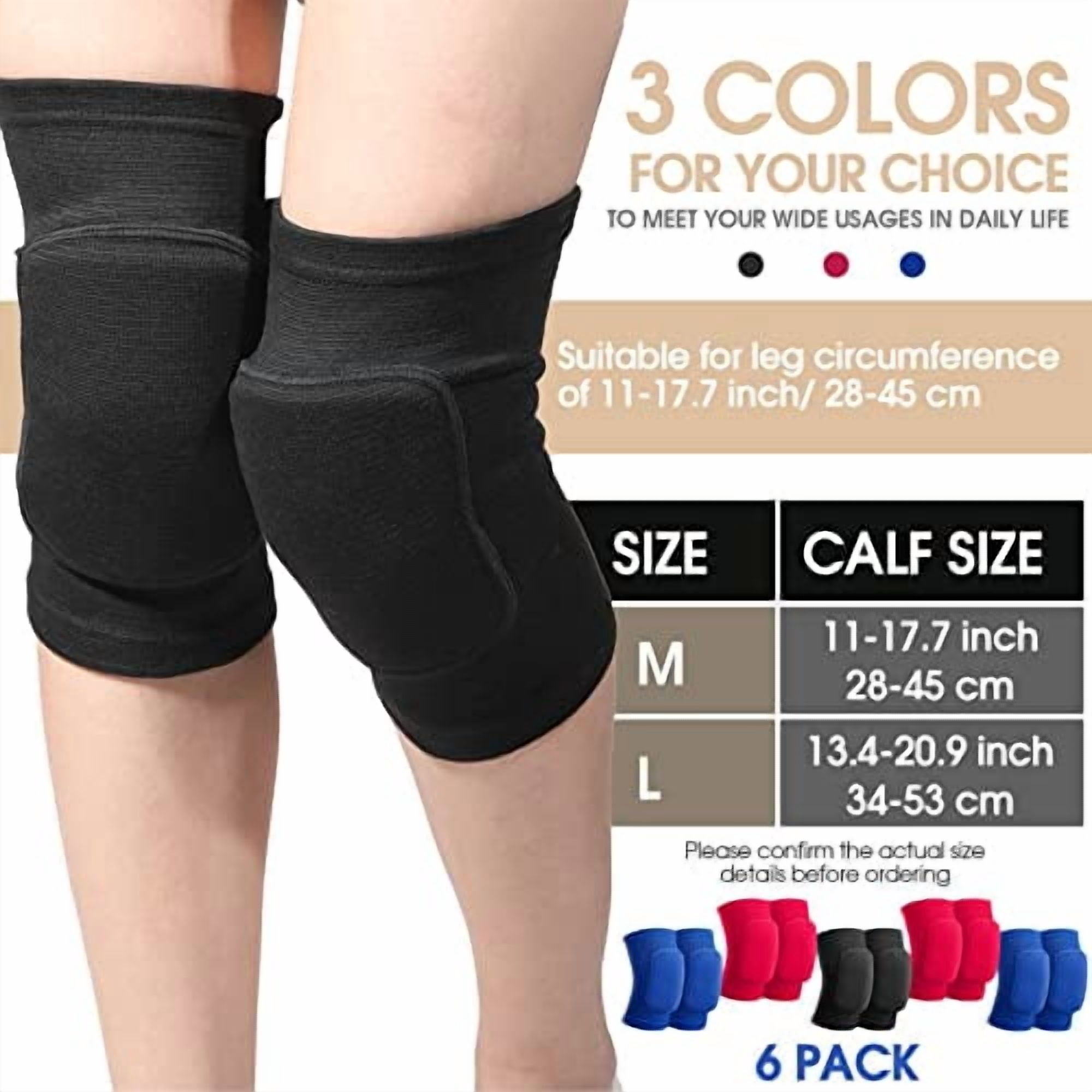 GOLRISEN 12 Pairs Volleyball Knee Pads for Dancers Soft Breathable Knee Braces for Men Women Football Soccer Yoga Skating Wrestling Running Cycling(Medium,Black)