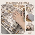 thumbnail image 6 of Roxstand 2'x6' Washable Runner Rug for Hallway Entrance Bedroom Entryway, Vintage Non Slip Stain Resistant Kitchen Rugs, Brown, 6 of 10