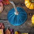 thumbnail image 6 of 3.9 Inch Velvet Pumpkin Modern Rustic Mantle Decor, Entryway Decor Farmhouse Cozy Home Decor Table Centerpiece for Fall and Autumn Season, 6 of 7