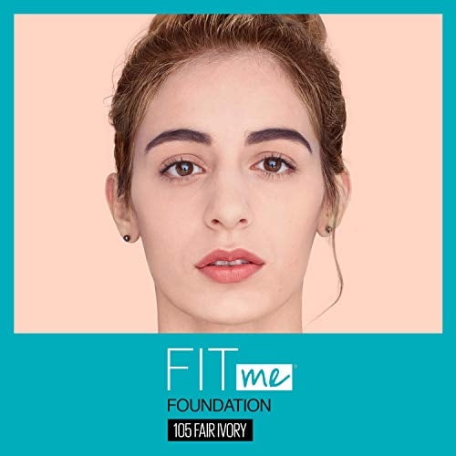 Maybelline Base líquida Fit Me Matte + Poreless, tono Ivory claro, 28ml Base libre de aceite