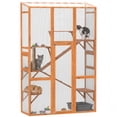 thumbnail image 2 of PawHut Outdoor Catio Cat Enclosure, Large Wooden Cat House with 6 Jumping Platforms, Scratching Post, 2 Ramps, Waterproof Roof, for 2-3 Kittens, 2 of 9