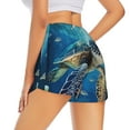 thumbnail image 3 of Disketp Watercolor Turtle Print Women's Shorts Workout Shorts for Athletic Gym Running Shorts with Phone Pockets, 3 of 8
