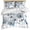 White, variant on 3 Piece Blue Teal Dandelion Duvet Cover Set Full Size, Microfiber Comforter/Quilt Cover with Corner Ties and 2 Pillowcases, Dragonfly Modern Art Watercolor All Season Soft Bedding with Zipper Closure