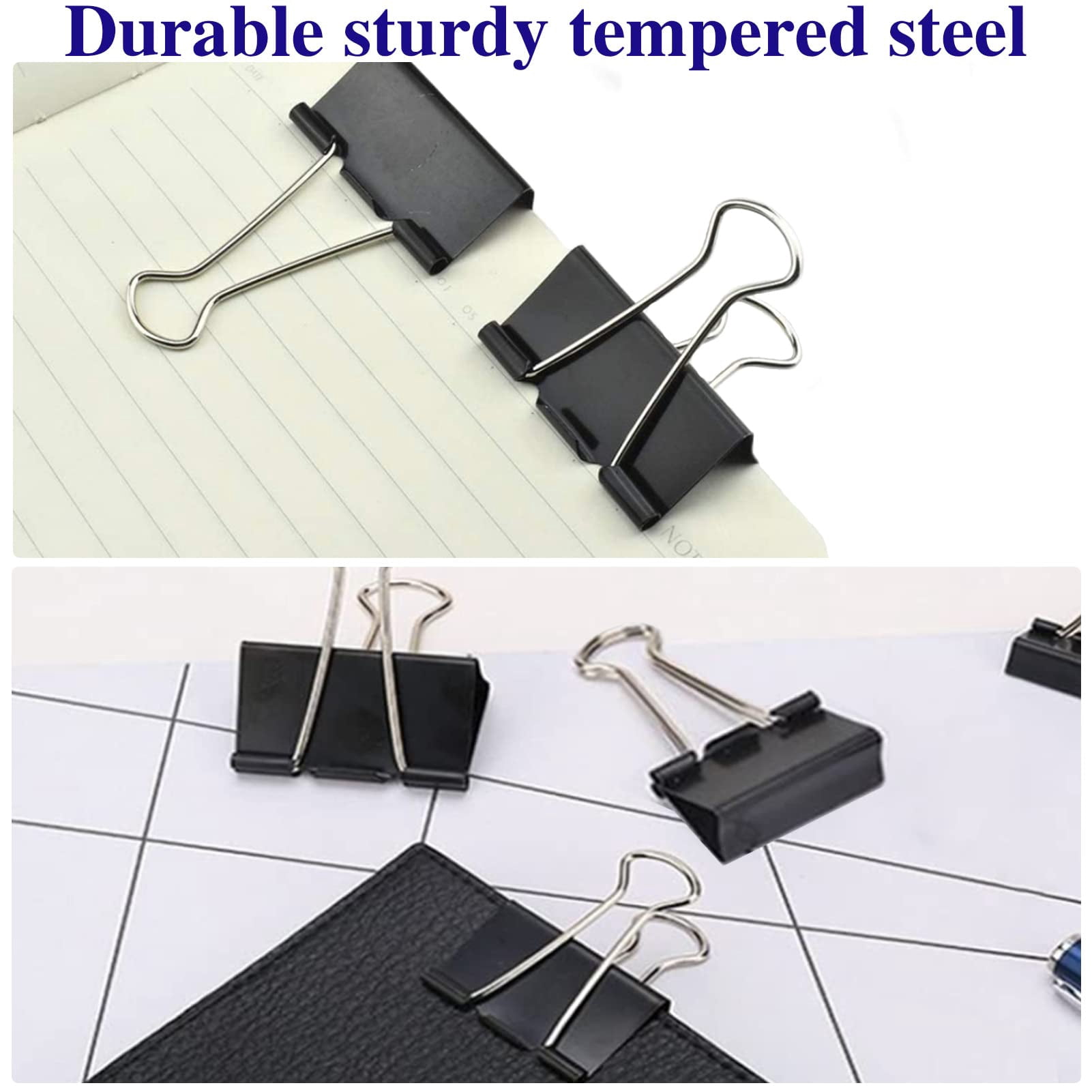 Large Binder Clips 2 Inch (72 Pack)  Extra Big Paper Clamps Giant For Office And Home Supplies Black