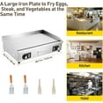 thumbnail image 3 of 30" Commercial Electric Griddle, 3000W Electric Countertop Griddle, Non-Stick Restaurant 110V Teppanyaki Flat Top Grill Stainless Steel Adjustable Temperature Control 122°F-572°F (NO PLUG), 3 of 8