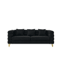 thumbnail image 2 of 3-seater + 3-seater Combination sofa.BLACK teddy, 2 of 9