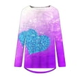 thumbnail image 4 of Luxalzxs Womens Long Sleeve Tops Plus Size Valentines Day Crewneck Love Heart Print Casual Pullover Tees Tops, 4 of 4