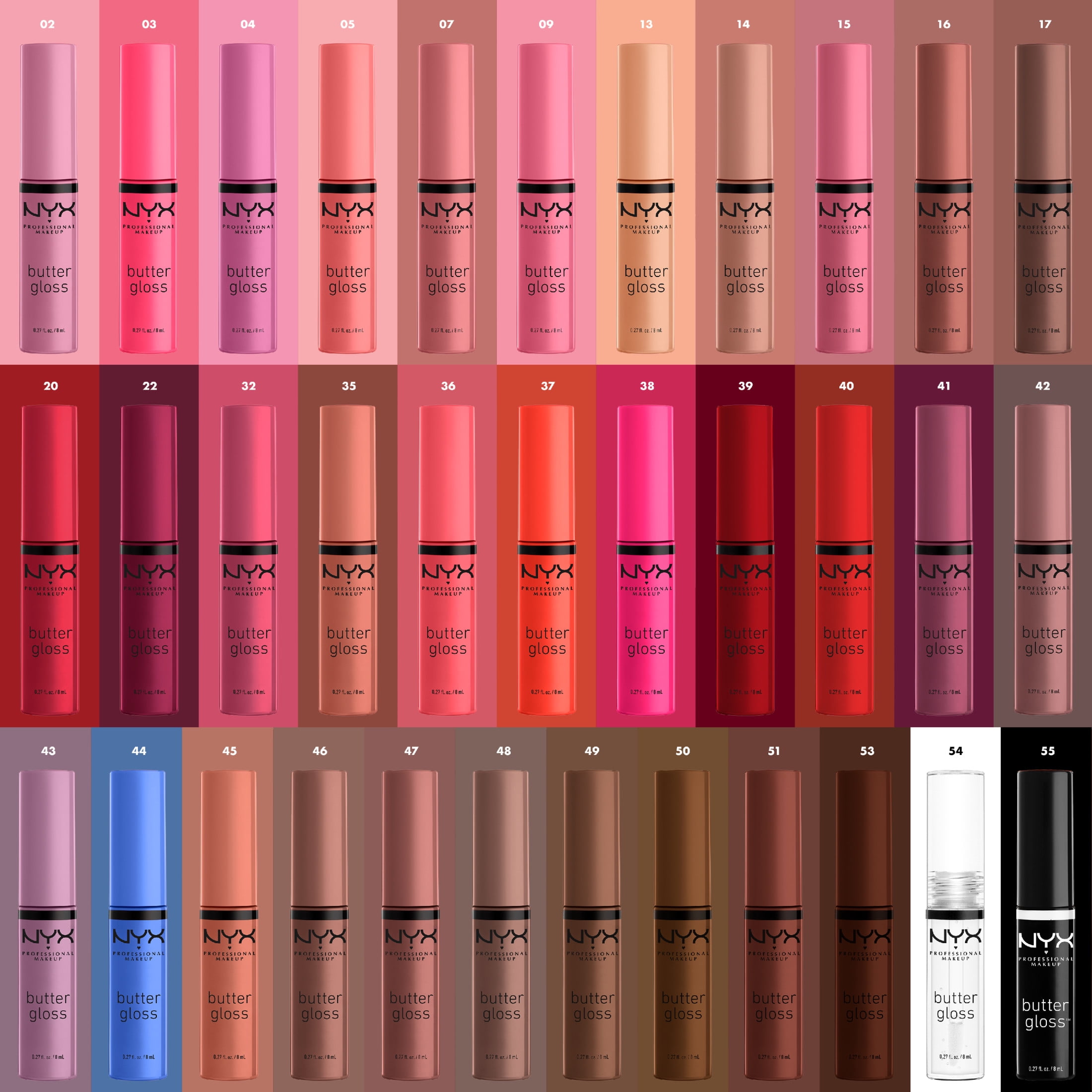 NYX Professional Makeup Butter Gloss, Non-Sticky Lip Gloss, Fudge Me, 0.27 Oz