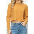thumbnail image 2 of Drop Shoulder Crew Neck Cropped Sweater Rib-knit, 2 of 7