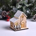 thumbnail image 1 of Decoración navideña Casa de miniaturas de madera Conjunto de escenas de lámpara de nieve, 1 of 7
