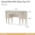 thumbnail image 6 of St. Charles Vanity Desk with Glass Top - Dove Gray, 6 of 6