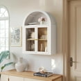 thumbnail image 5 of Arched Wall Mounted Display Medicine Cabinets with Tempered Glass Doors and Adjustable Shelf for Bath or Living Room,in White, 5 of 5