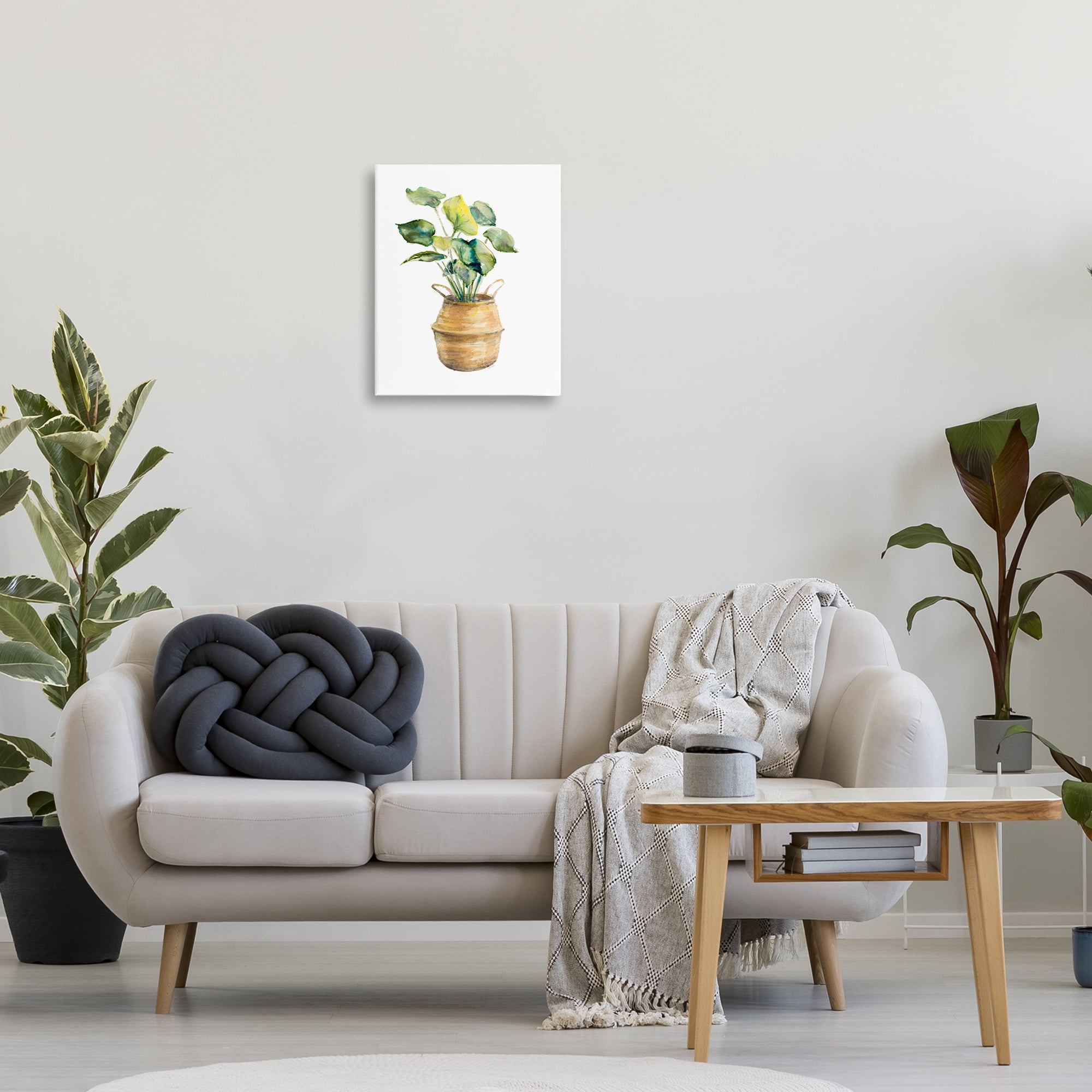 Stupell Industries Plant In Pottery Botanical & Floral Painting Gallery Wrapped Canvas Art Print Wall Art, 16 x 20