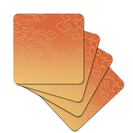 

Rubber Square Coasters with Gradient Dark Pattern Style Not Easily Deformed Soft and Have Thermal Insulation Properties