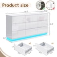thumbnail image 3 of ANPOO 63" W High Gloss White Dresser for Bedroom w/ LED Light & Power Outlet, Large Floating 9 Drawer Dresser w/ Handle Free, Long Modern Storage Chest of Drawer for Bedroom, Cream Dresser, 3 of 11