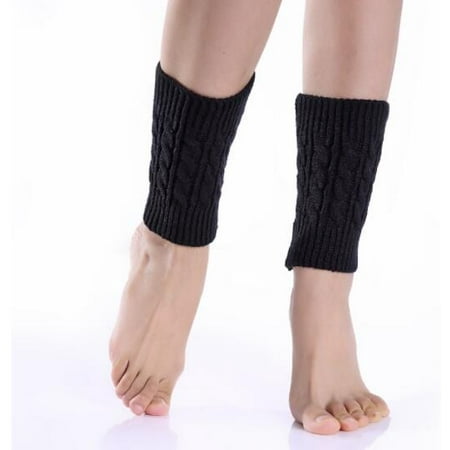 

UDAXB Socks Short Knitting Socks Leg Warmers Boot Cover Black
