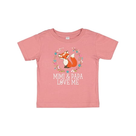 

Inktastic Mimi and Papa Love Me Woodland Fox Granddaughter Gift Baby Girl T-Shirt