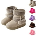 thumbnail image 5 of ZACPNCV Girls Winter Boots Warm Toddler Snow Boots Cozy Fuzzy Kids Ankle Boots Boys Outdoor Booties Shoes for Little Beige, 5 of 5