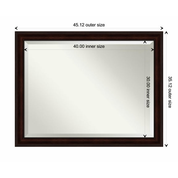 Amanti Art Coffee Bean Brown Framed Wall Mirror - 21.12 x 25.12 in