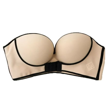 

Frehsky bras for women Womens Comfortable Breathable Strapless Stealth Bra Underwears Underwears Beige