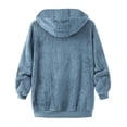 thumbnail image 4 of SDNall Fashion Womens Zipper V-Neck Pullover Tops Long Sleeve Hooded Blouse Sweatshirt, 4 of 9