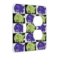 thumbnail image 1 of KuzmarK™ 2 Gang Single Toggle / Single Duplex Wall Plate - Andalusian in Purple and Blue Abstract Horse Pattern Art by Denise Every, 1 of 1