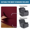 thumbnail image 3 of PrimeBeau Non-Slip Solid Print Jacquard Recliner Slipcovers - Wine, 3 of 8