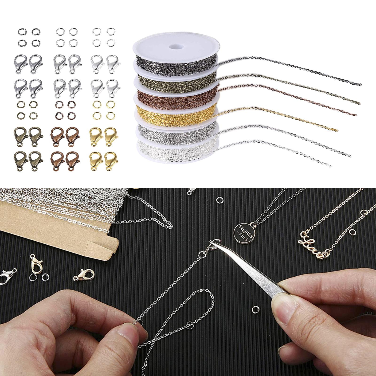 FVDPWYE 6 Colors Necklace Chains Jewelry Making Chains with 6 Colors Open Jump Rings and