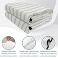 thumbnail image 4 of Twin XL Quilt Set 68''x98'', Sage Green Striped Lightweight Bedspread Coverlet Set with 2 Pillow Shams, Sage Green White Stripes Farmhouse Breathable All Season Quilt Bedding for Dorm/Guest Room, 4 of 9