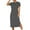 Black, variant on Women's Summer Casual Striped Long Dress Round Neck Slim Stretchy Side Split Comfy T Shirt Maxi Dress with Pockets