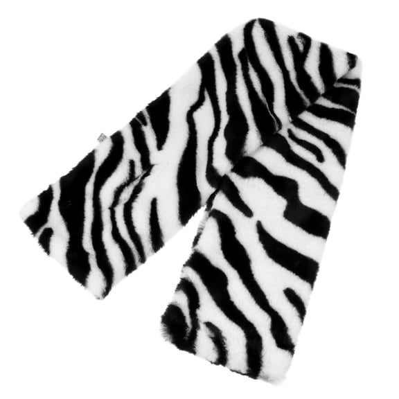 LULULION 1Pcs Zebra-stripe Scarf Polyester Fiber Warmth for Men Women Elegant Cross Tie