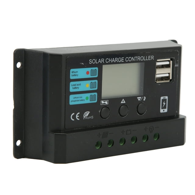 Controlador de panel solar, panel solar con pantalla LCD Controlador de carga solar Controlador de carga fotovoltaica Lo mejor de la línea