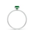 thumbnail image 2 of ANGARA Lab Grown Oval Emerald Hidden Halo Classic Engagement Ring for Women in 14K White Gold (Size-7x5mm) | May Birthstone, Birthday, Anniversary, Jewelry Gift for Women | Lab-Grown Emerald Ring, 2 of 9