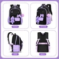 thumbnail image 6 of AHMOMEI 3 Piece Bow Backpack Set, Fashion Casual Rucksack with Lunch Bag & Pencil Case, Large Capacity Lightweight Daily Daypack Black, 6 of 8