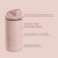 thumbnail image 2 of HydroJug Ease2o Kids 14oz Insulated Stainless Steel Water Bottle with Straw & Chug Lid, Leak-Resistant – Dusty Rose, 2 of 6