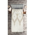 thumbnail image 2 of Ambesonne Moroccan Quilted Coverlet 2 Pcs, Eastern Elements Cream, Twin Size, White Umber Camel, 2 of 2