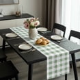 thumbnail image 2 of Sage Green Checkered Table Runner 120 Inches Long, Green White Buffalo Plaid Kitchen Coffee Dining Table Decoration for Home Party Birthday Wedding Home Decor 13x120 Inches, 2 of 8