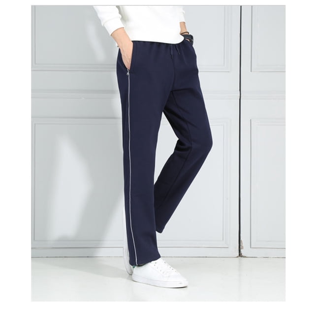 Pantalones de uniforme de verano para hombres y mujeres, un bar con borde blanco, pantalones de escuela secundaria azules para estudiantes de secundaria, pantalones escolares de primavera y otoño de