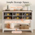 thumbnail image 3 of Aukfa 46" Farmhouse Console Table with Storage Shelf & Sliding Barn Doors, Wood Entryway Table with Storage for Living Room, Hallway, Foyer, White/Oak, 3 of 8