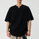 thumbnail image 4 of pstuiky camisetas de manga corta para hombre, Camisa informal de manga corta con cuello en V y textura vertical de color liso para hombre camisas casuales para hombre m, 4 of 4