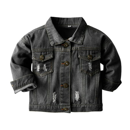 

LNMQLPDBS Boys Tank Tops Pocket Top Coat Button Denim Down Baby Kids Jacket Jacket Jeans Toddler Boys Girls Coat&jacket