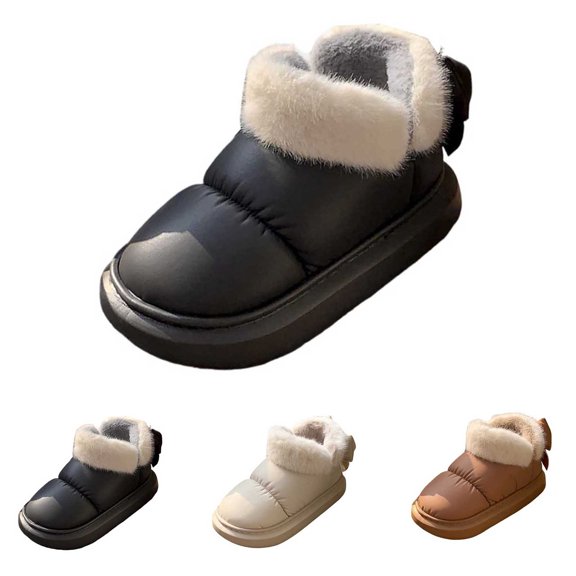 Bnwani Boots for Women,Winter Boots,Non-slip,Slip-on,Warm,Round Toe,Black,40(US:7.5-7.5)