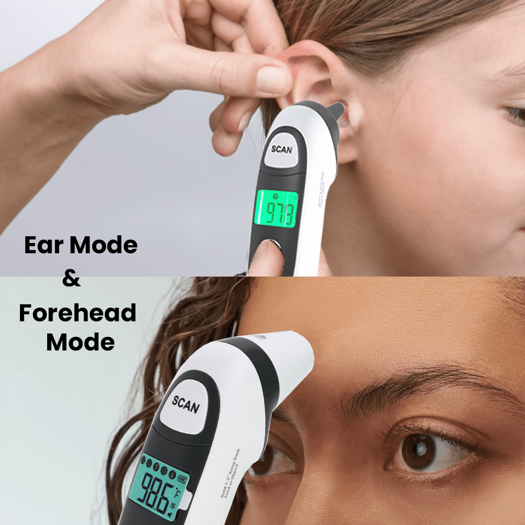 MOBI DualScan Prime Ear & Forehead Thermometer with Object Temperature Readings for all ages