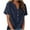 #294-Navy, variant on Roncen Womens Short Sleeve Shirts V Neck Collared Button Down Shirt Tops with Pockets