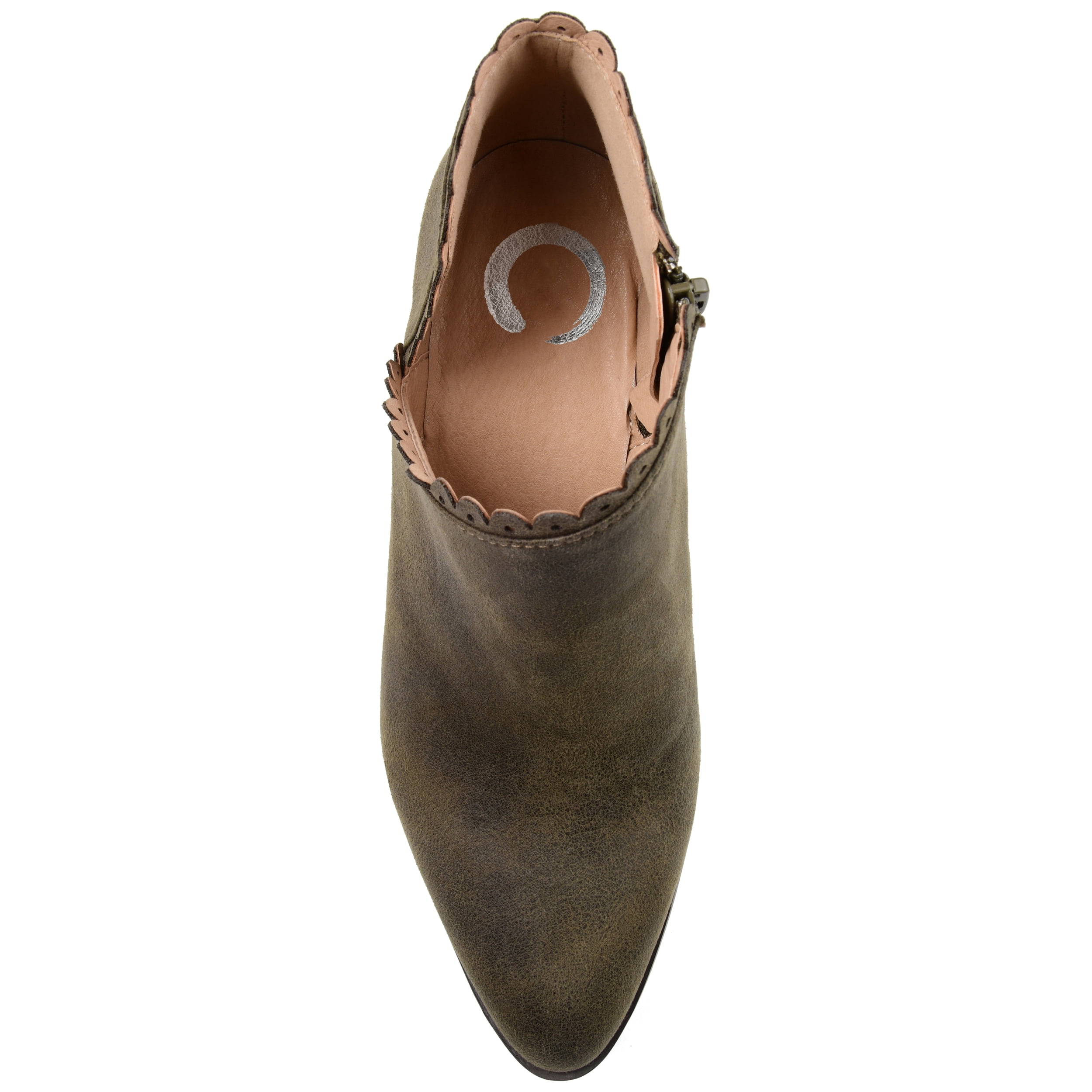 Journee Womens Tessa Inside Zip Stacked Heel Booties