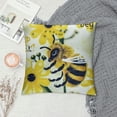 thumbnail image 2 of Ollo0ord Cute Bee Pillow Cover Inch Animal Square Throw Pillow Cover for Teens Adult Bedroom Decor Yellow Black Stripes Decorative Cushion Cover,Single Pack White, 2 of 5