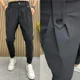 thumbnail image 3 of Pantalones de verano ajustados y de talla grande para hombre, pantalones de traje recortados, estilo coreano, 2024, de licra, formales, 3 of 5